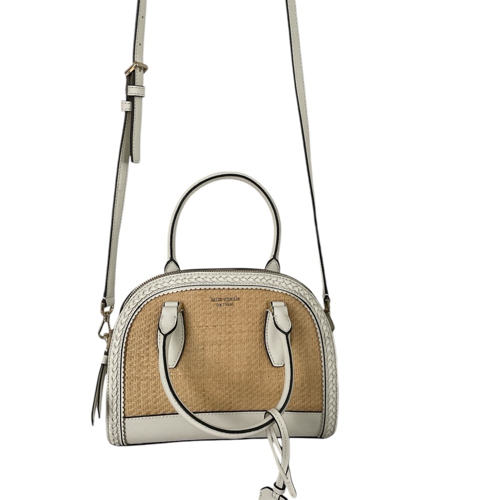 Kate Spade EUC leather/straw small spots inside Adjustable Crossbody